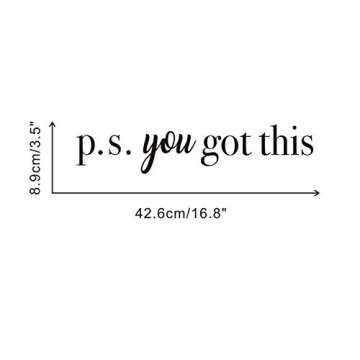 IARTTOP You Got This Wall Decal,Inspirational Quote Positive Attitude Wall Sticker for Bathroom Mirror Bedroom Decor, Motivational Family Lettering Stickers Decoration, Mirror Decals Bathroom,Black