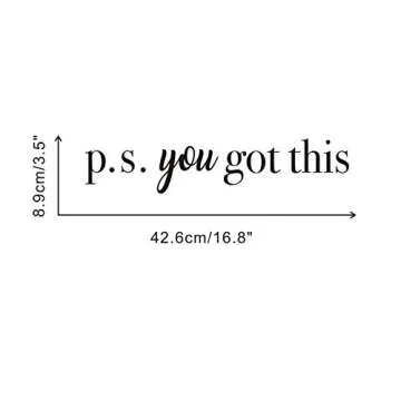 IARTTOP You Got This Wall Decal,Inspirational Quote Positive Attitude Wall Sticker for Bathroom Mirror Bedroom Decor, Motivational Family Lettering Stickers Decoration, Mirror Decals Bathroom,Black