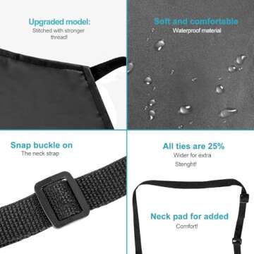 2 Pack Waterproof Rubber Vinyl Apron 40 Inch Chef Aprons for Men Heavy Duty Chemical Work Apron Extra Long Grilling Aprons with Adjustable Bib Apron for Dishwashing Lab Butcher Cooking Kitchen Black