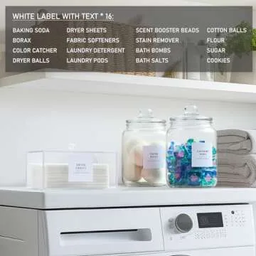 Stylish Glass Jars and Dryer Sheet Holder Set for Organizing