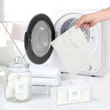 Stylish Glass Jars and Dryer Sheet Holder Set for Organizing