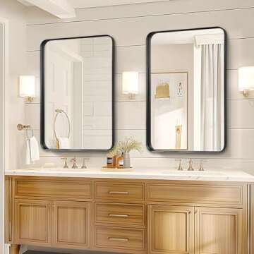 Fabuday Bathroom Mirror - 24x32 Inch Rectangle Black Framed