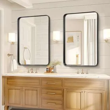 Fabuday Bathroom Mirror - 24x32 Inch Rectangle Black Framed