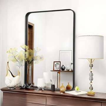 Fabuday Bathroom Mirror - 24x32 Inch Rectangle Black Framed