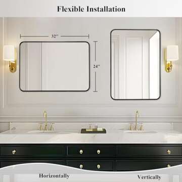 Fabuday Bathroom Mirror - 24x32 Inch Rectangle Black Framed