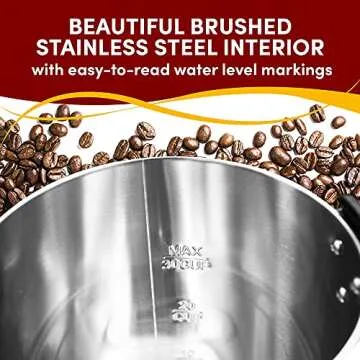 Elite Gourmet CCM-035# Maxi-Matic 30 Cup Stainless Steel Coffee Urn Removable Filter For Easy Cleanup, Two Way Dispenser with Cool-Touch Handles Electric Coffee Maker Urn, Stainless Steel