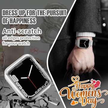 top4cus 40mm Cover Environmental Soft Flexible TPU Anti-Scratch Lightweight Protective 40mm Iwatch Case Compatible with Apple Watch Series 8/7 Series 6/SE/5/4 Series 3/2/1 - Silver