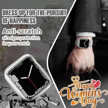 top4cus 40mm Cover Environmental Soft Flexible TPU Anti-Scratch Lightweight Protective 40mm Iwatch Case Compatible with Apple Watch Series 8/7 Series 6/SE/5/4 Series 3/2/1 - Silver