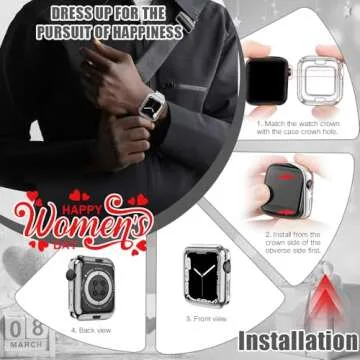 top4cus 40mm Cover Environmental Soft Flexible TPU Anti-Scratch Lightweight Protective 40mm Iwatch Case Compatible with Apple Watch Series 8/7 Series 6/SE/5/4 Series 3/2/1 - Silver