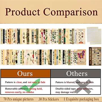 TRAMIN 100 PCS Vintage Posters, Collage Kit Aesthetic Pictures, Cottagecore Room Decor for Bedroom, ...