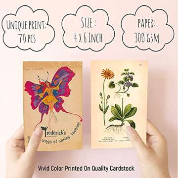 TRAMIN 100 PCS Vintage Posters, Collage Kit Aesthetic Pictures, Cottagecore Room Decor for Bedroom, Cute Dorm Photo Wall Decor for Teen Girls, Botanical Wall Art…