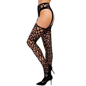 Skylety Women Fishnet Thigh-High Stockings - 6 Pairs