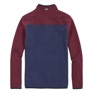 Vineyard Vines Boys' Color Blocked Quarter-Snap in Crimson