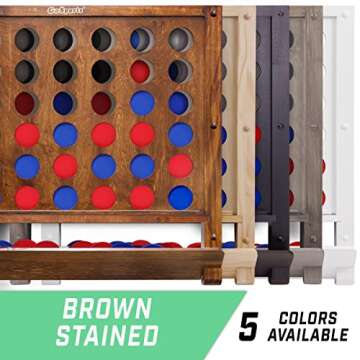 GoSports Wall Mounted Giant 4 in a Row Game - Jumbo 4 Connect Family Fun with Coins