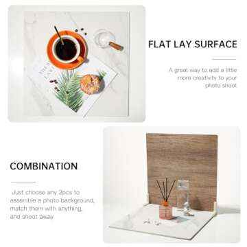 5 PCS Boards Photo Backdrop for Flat Lay, Food Photography Background 16x16 Inch, BEIYANG