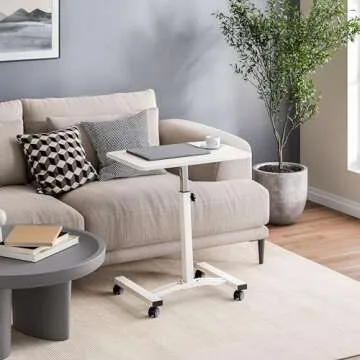 Seville Classics Airlift Mobile Height Adjustable Laptop Stand Computer Workstation for Sitting Clas...