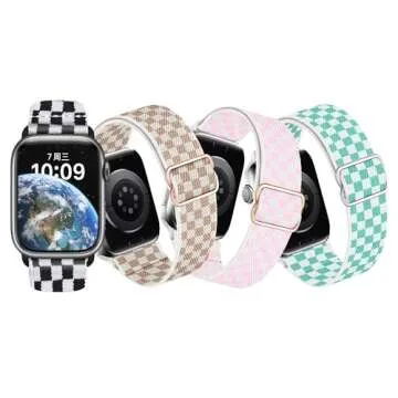 MITERV Stretchy Nylon Loop Bands Compatible with Apple Watch 38mm 40mm 41mm 42mm 44mm 49mm 46mm Adjustable Soft Elastics Strap Compatible with Apple Watch SE Ultra iWatch Series 10/9/8/7/6/5/4/3/2/1 Women Men