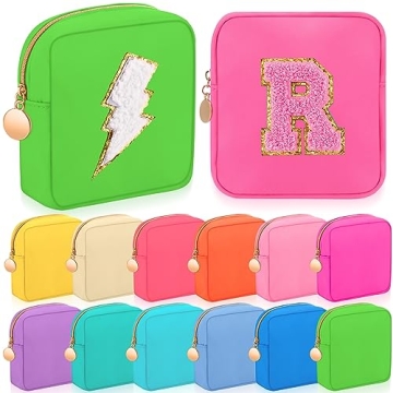 Kacctyen 12 Pcs Mini Makeup Bag Nylon Small Pouch for Purse Mini Square Nylon Pouch with Zipper Smal...