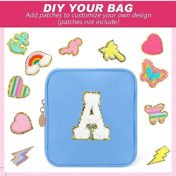 Kacctyen 12 Pcs Mini Makeup Bag Nylon Small Pouch for Purse Mini Square Nylon Pouch with Zipper Small Cosmetic Travel Makeup Bag Purse Organizer for Women(Bright Color,Regular)