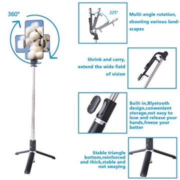 Portable Selfie Stick & Tripod with Fill Light