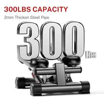 CURSOR FITNESS Steppers for Exercise, Mini Stair Stepper, Desk Step Machine with Dual Resistance Bands, Full Body Cardio Workout Equipment, 300 LBS Capacity for Home Exercise