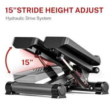 CURSOR FITNESS Steppers for Exercise, Mini Stair Stepper, Desk Step Machine with Dual Resistance Bands, Full Body Cardio Workout Equipment, 300 LBS Capacity for Home Exercise