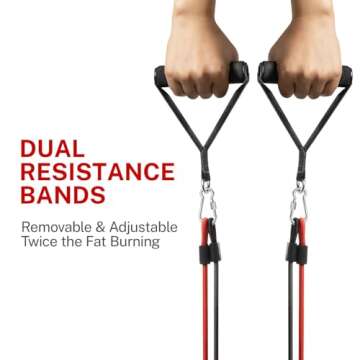 CURSOR FITNESS Steppers for Exercise, Mini Stair Stepper, Desk Step Machine with Dual Resistance Bands, Full Body Cardio Workout Equipment, 300 LBS Capacity for Home Exercise