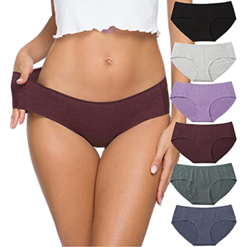 Altheanray Women’s Cotton Seamless Underwear Breathable, Cotton Hipster Panties for Women (3028M-B...