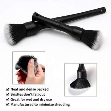eFuncar Car Detailing Brush Set - No Scratch Microfiber Cleaners