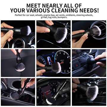 eFuncar Car Detailing Brush Set - No Scratch Microfiber Cleaners