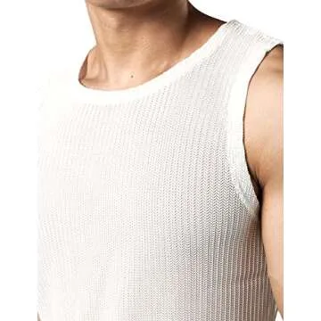 JOGAL Men's Mesh Fitted Sleeveless Muscle Tank Top