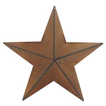 Rustic Metal Barn Star Decor Set - 3 Sizes, 3 PCS