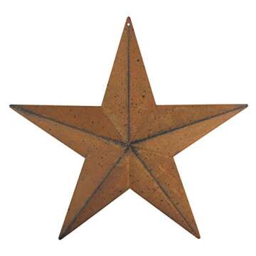 Rustic Metal Barn Star Decor Set - 3 Sizes, 3 PCS