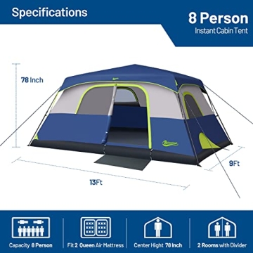 BEYONDHOME 8-Person Waterproof Windproof Camping Tent