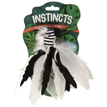 SmartyKat Zingy Zebra Feathered Toss & Chase Interactive Cat Toy with HappyNip