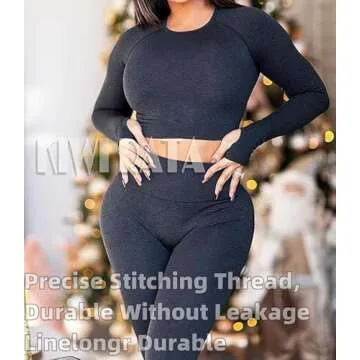 KIWI RATA Long Sleeve Workout Crop Top for Women Gym