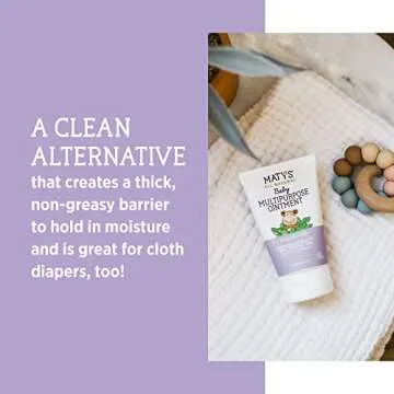 Maty's All Natural Multipurpose Baby Ointment for Diaper Rash, Cradle Cap, Dry Skin, Chapped Lips and More - Petroleum & Fragrance Free - Made with Coconut & Jojoba Oils - 3.75 oz