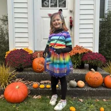ADREIT Rainbow Tutu Dress for Girls, Birthday Girl Outfit Set Costumes with Headband and Bag Christm...