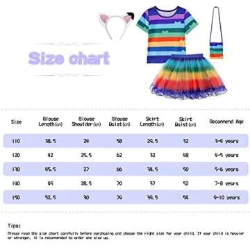 ADREIT Rainbow Tutu Dress for Girls, Birthday Girl Outfit Set Costumes with Headband and Bag Christmas Birthday Party