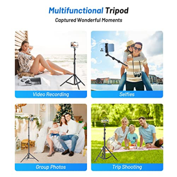 VICSEED 67" Heavy Duty Phone Tripod with Bluetooth Remote