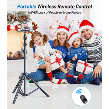 VICSEED 67" Heavy Duty Phone Tripod with Bluetooth Remote