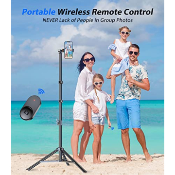 VICSEED 67" Heavy Duty Phone Tripod with Bluetooth Remote