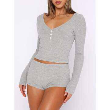 TiulZial Women's Stylish Y2K Pajamas Set