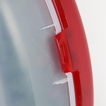 IRIS USA 24" Wreath Storage Container With Latches and Handle, 2 Pack, For Holiday Garland/Wreath, Holiday Decorations, and Heavy Duty, Portable, High Protection, and Space Saving Storage, Clear/Red