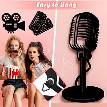 5-Piece Wooden Movie Reel Decor for Home Theater