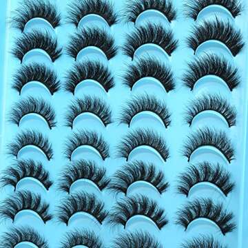 JIMIRE Faux Mink Eyelashes Fluffy Full False Lashes Cat-Eye Thick Volume 5 Styles Mixed Eye Extension 15-18MM Explosion Wispy Eye Lash Pack 20 Pairs