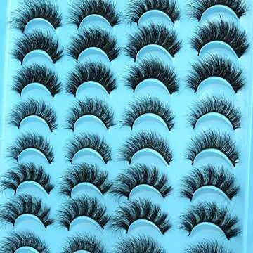 JIMIRE Faux Mink Eyelashes Fluffy Full False Lashes Cat-Eye Thick Volume 5 Styles Mixed Eye Extension 15-18MM Explosion Wispy Eye Lash Pack 20 Pairs