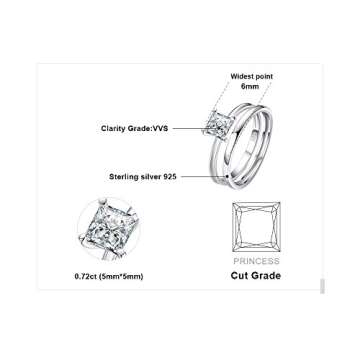 JewelryPalace Wedding Rings Wedding Bands Solitaire Engagement Rings For Women Anniversary Promise R...