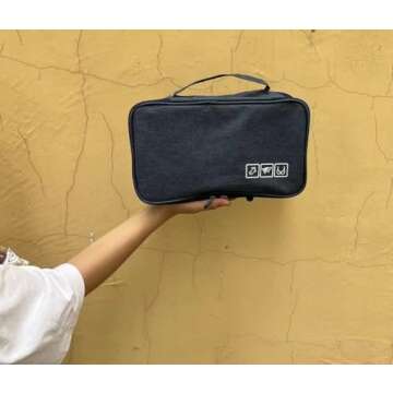 SACSTAR Travel Toiletry Bag for Women, Bra Organizer Underwear Storage Bag For Cosmetics, Toiletries, Hotel, Home, Bathroom, Airplane