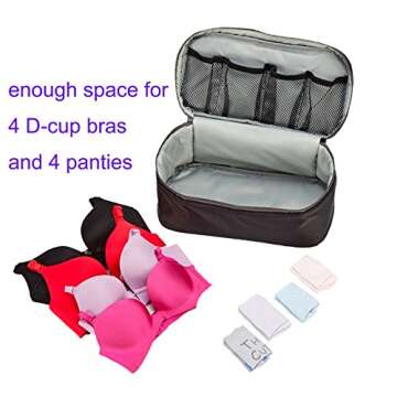 SACSTAR Travel Toiletry Bag for Women, Bra Organizer Underwear Storage Bag For Cosmetics, Toiletries, Hotel, Home, Bathroom, Airplane
